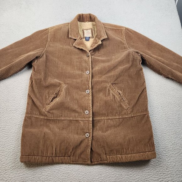 Vtg Abercrombie & Fitch Mens Large Brown Corduroy Sherpa Lined Jacket Y2K Chore - Picture 3 of 12